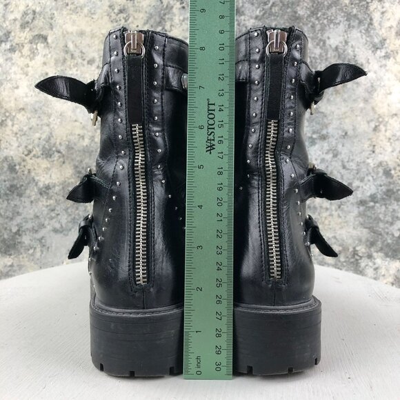 Zara Women's EU 39 Basic Collection Black Pearl Studded Lace-Up Combat Boots - Picture 9 of 15